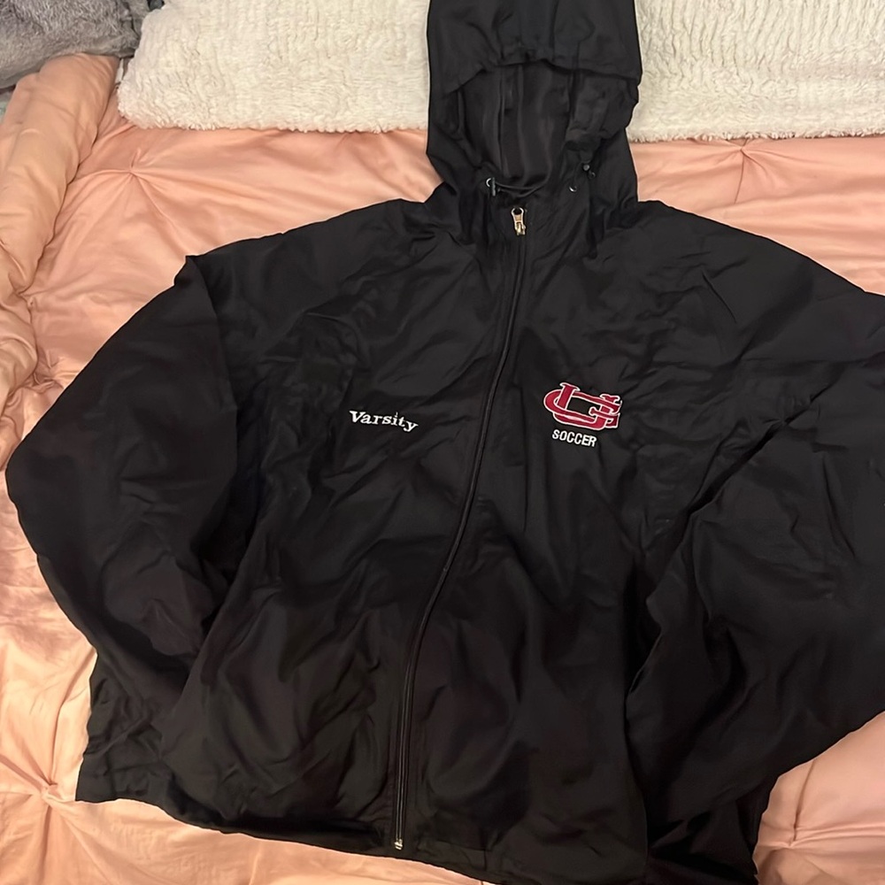 black soccer rain jacket